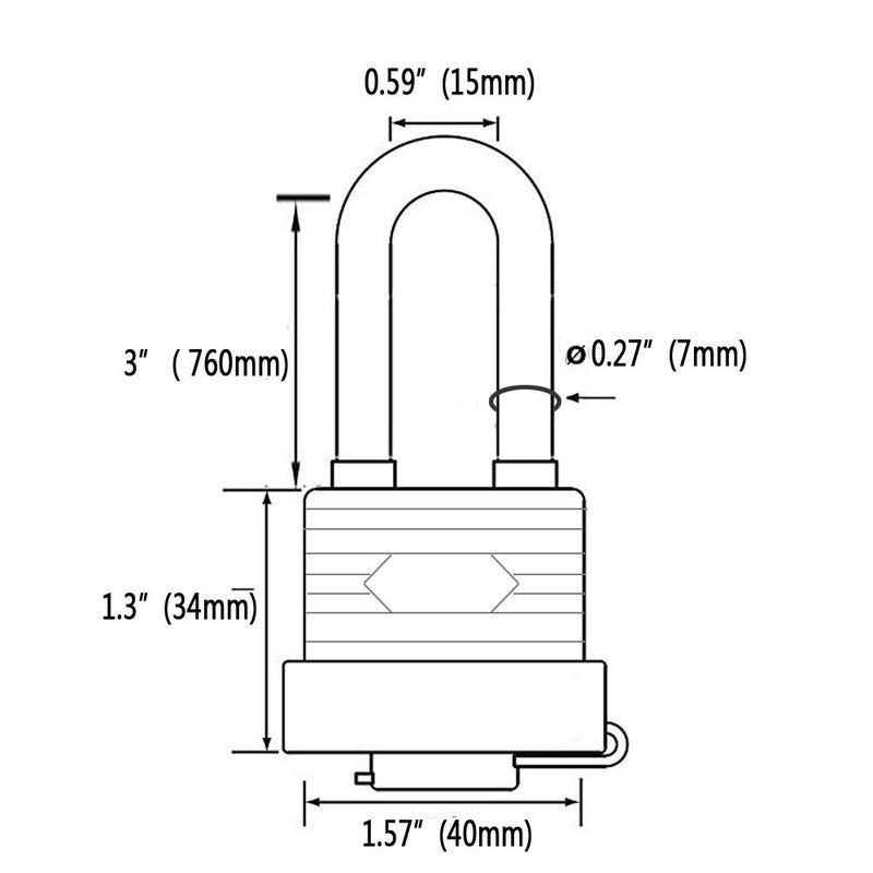 Yuehua 40mm 2-Heavy Duty Waterproof Padlock - Ideal for Home, Garden Shed, Outdoor, Garage, Gate Security (2 Pieces Set, Send a Small Password Lock) - Image 5